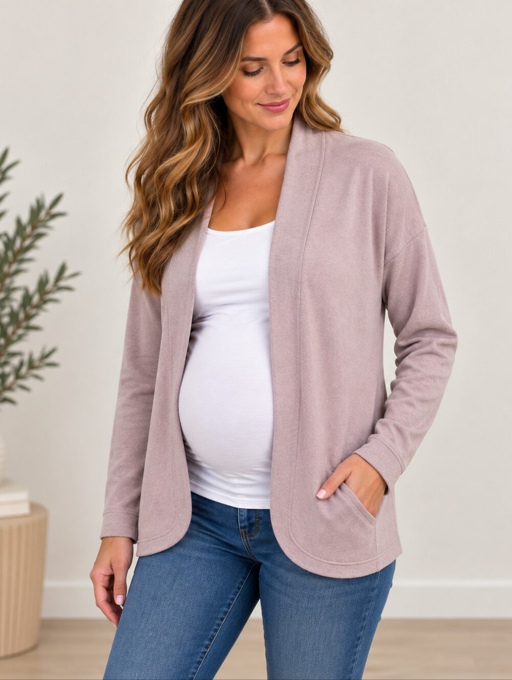 OLD NAVY Maternity Cardigan Wrap Jacket Rose Pale Pink Size M